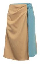 Anna October Valya Colorblocked Belted A-line Skirt