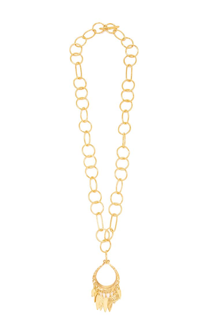 Diane Von Furstenberg Hammered Gold Pendant