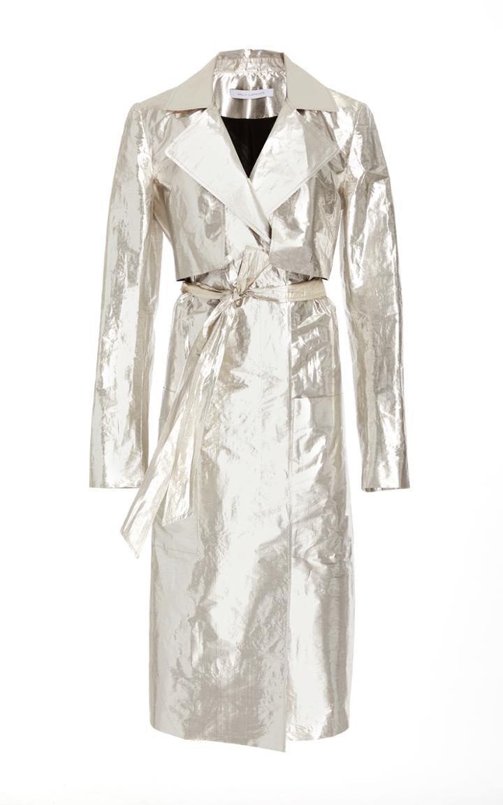 Sally Lapointe Metallic Trench Coat