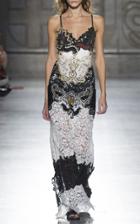 Fausto Puglisi Lace Blocked Sleeveless Gown