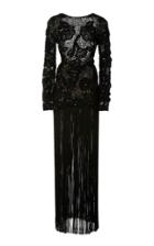 Oscar De La Renta Bead-embellished Fringe Gown