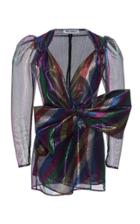 Attico Bow-embellished Lam Tulle Mini Dress