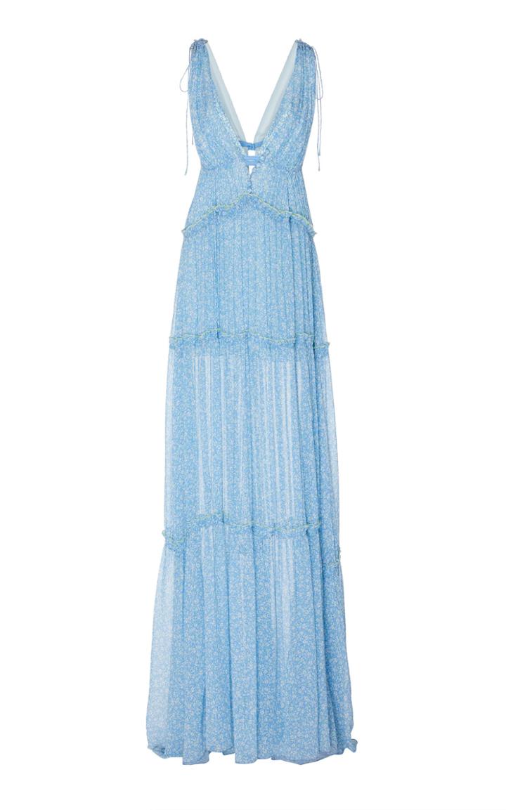 Moda Operandi Jonathan Simkhai Mellie Floral Silk Maxi Dress Size: Xs