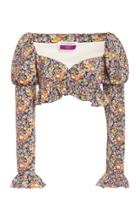 Philosophy Di Lorenzo Serafini Cropped Printed Stretch-cotton Top