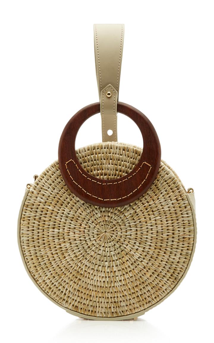 Khokho Mini Letta Leather-trimmed Circle Bag