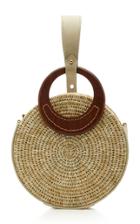 Khokho Mini Letta Leather-trimmed Circle Bag