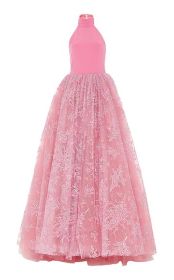 Christian Siriano Cherry Blossom High Neck Gown