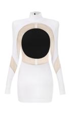 Moda Operandi Balmain Sheer-inset Two-tone Knit Mini Dress Size: 34