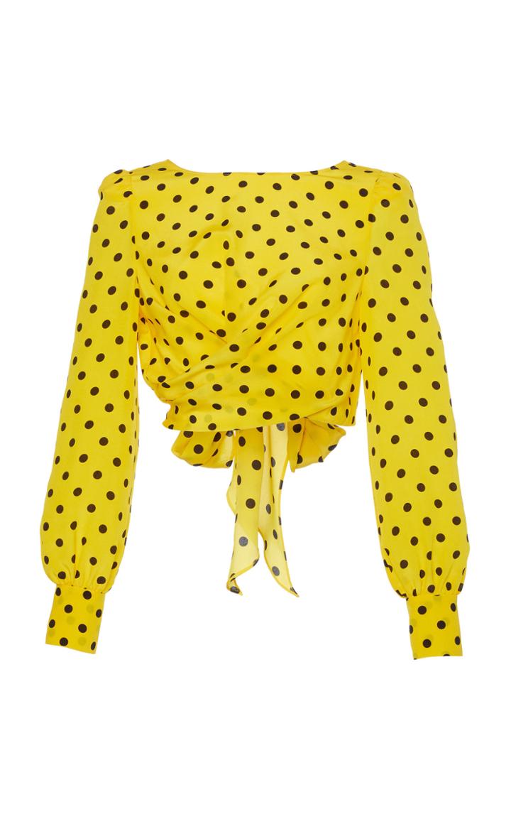 Alessandra Rich Polka Dot Silk Top