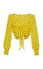 Alessandra Rich Polka Dot Silk Top