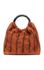 Marina Raphael Camila Embroidered Suede Bag