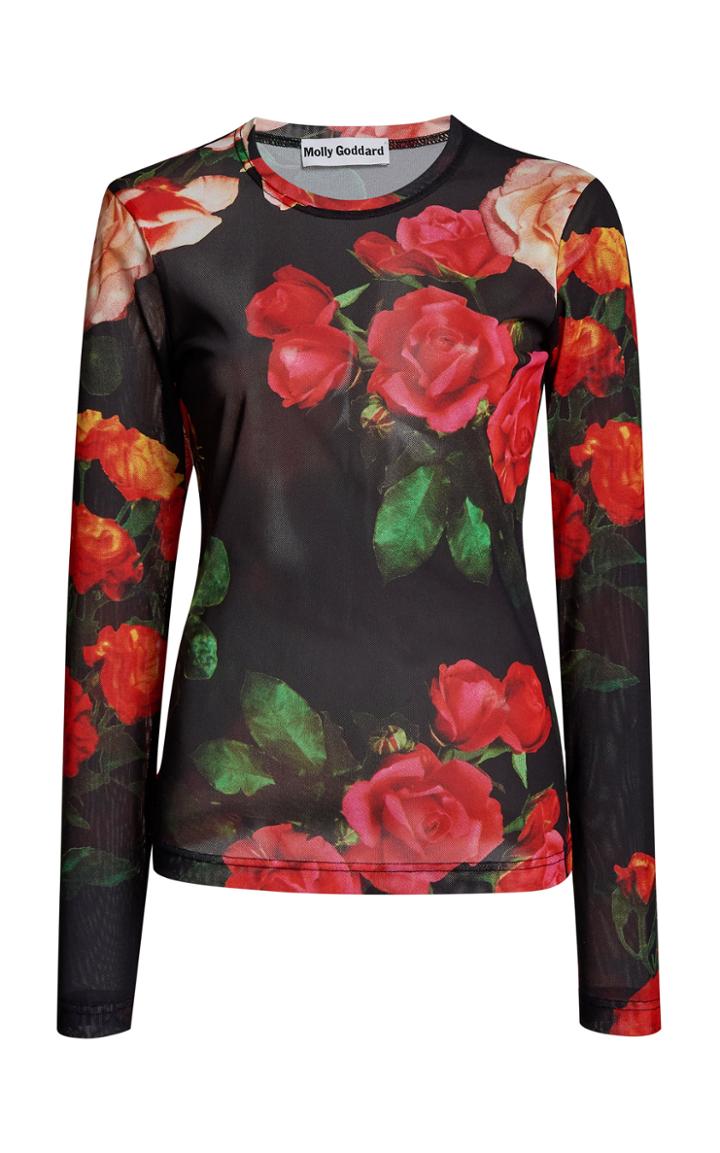 Moda Operandi Molly Goddard Freddie Floral-print Mesh Top