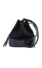 Hunting Season Large Suede And Lizard Drawstring Bag