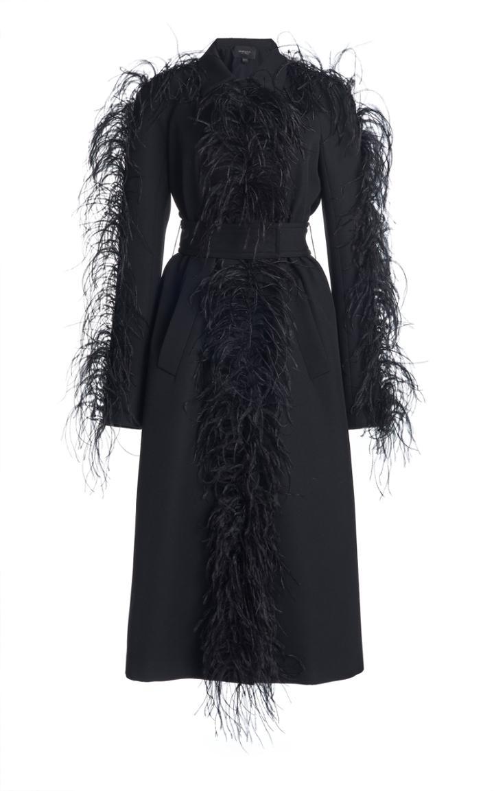 Moda Operandi Giambattista Valli Feather-embellished Cady Coat