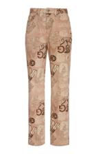 Ganni Printed Denim Tapered Leg Jean