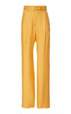 Moda Operandi Sally Lapointe Belted High-waist Silk Trousers Size: 2