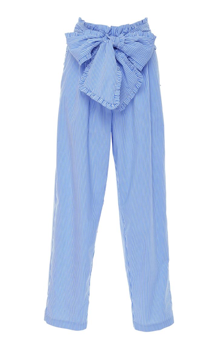 Msgm Paperbag-waist Cotton-blend Pants