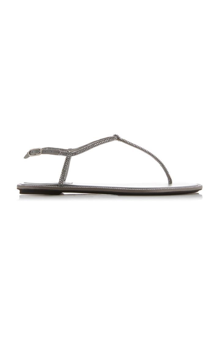 Rene Caovilla Crystal-embellished Satin Sandals Size: 37