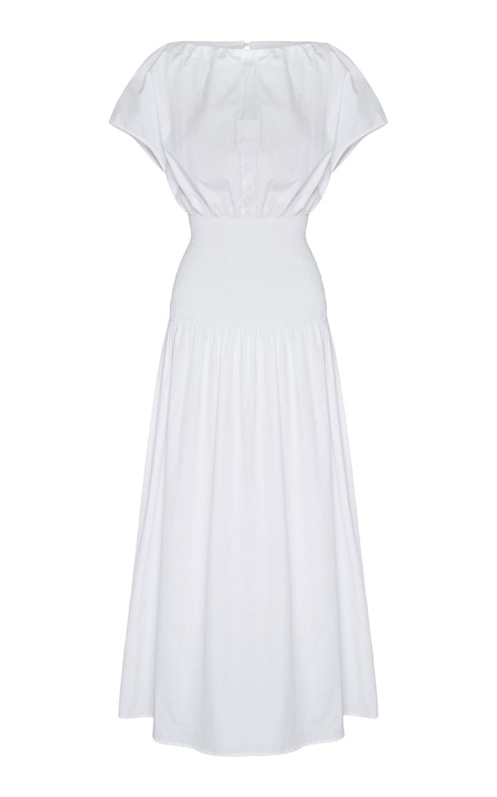 Anna Quan Emma-kate Shirred Cotton-poplin Midi Dress