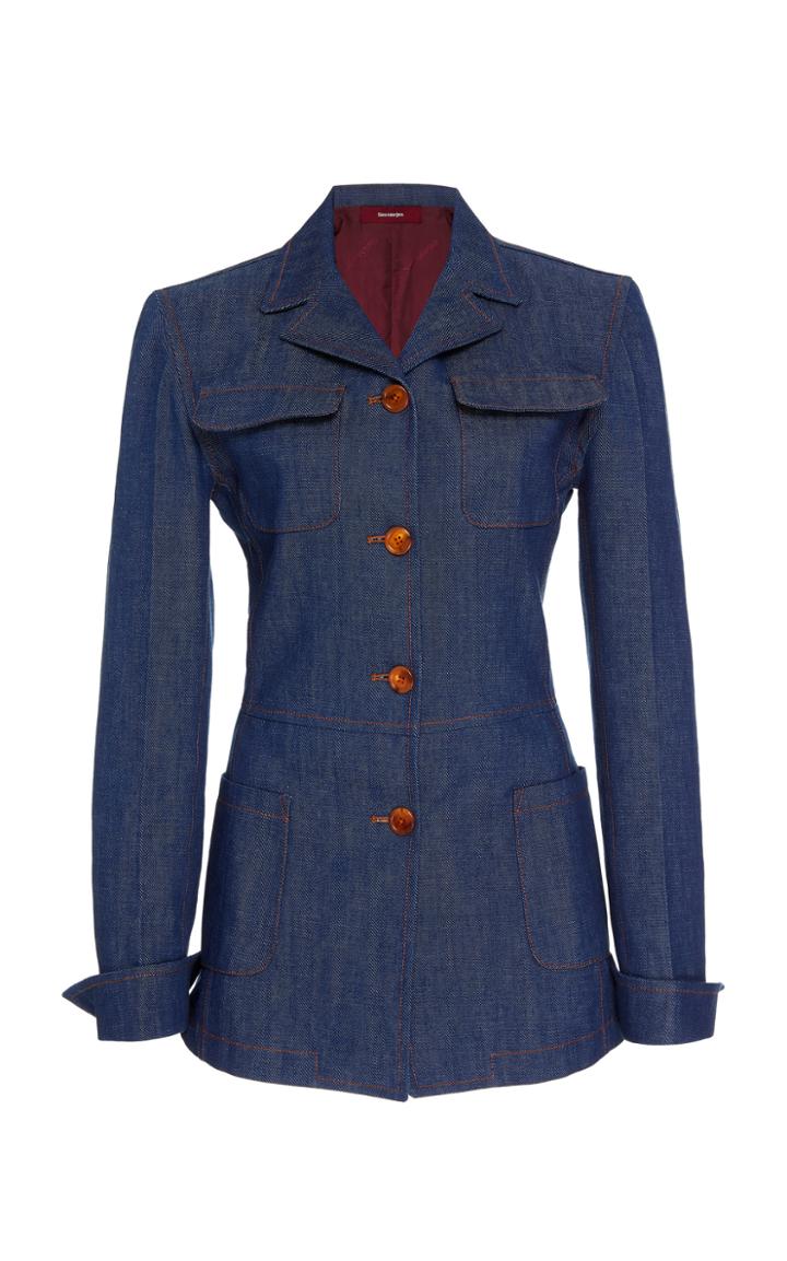 Sies Marjan Nafisa Indigo Denim Tailored Jacket
