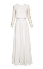 Lilli Jahilo Freya Crystal Embellished Sleeve Crepe Gown