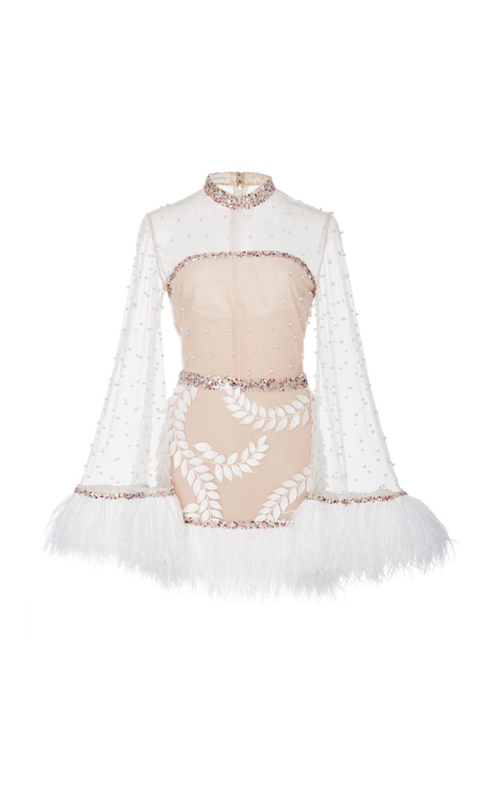 Sandra Mansour M'o Exclusive Embellished Tulle Mini Dress