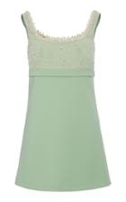 Miu Miu Pearl Mesh Embellished Mini Dress