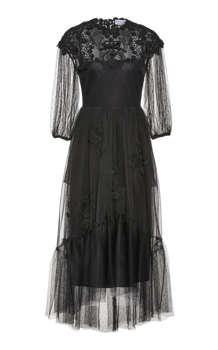 Moda Operandi Red Valentino Floral Organza Midi Dress