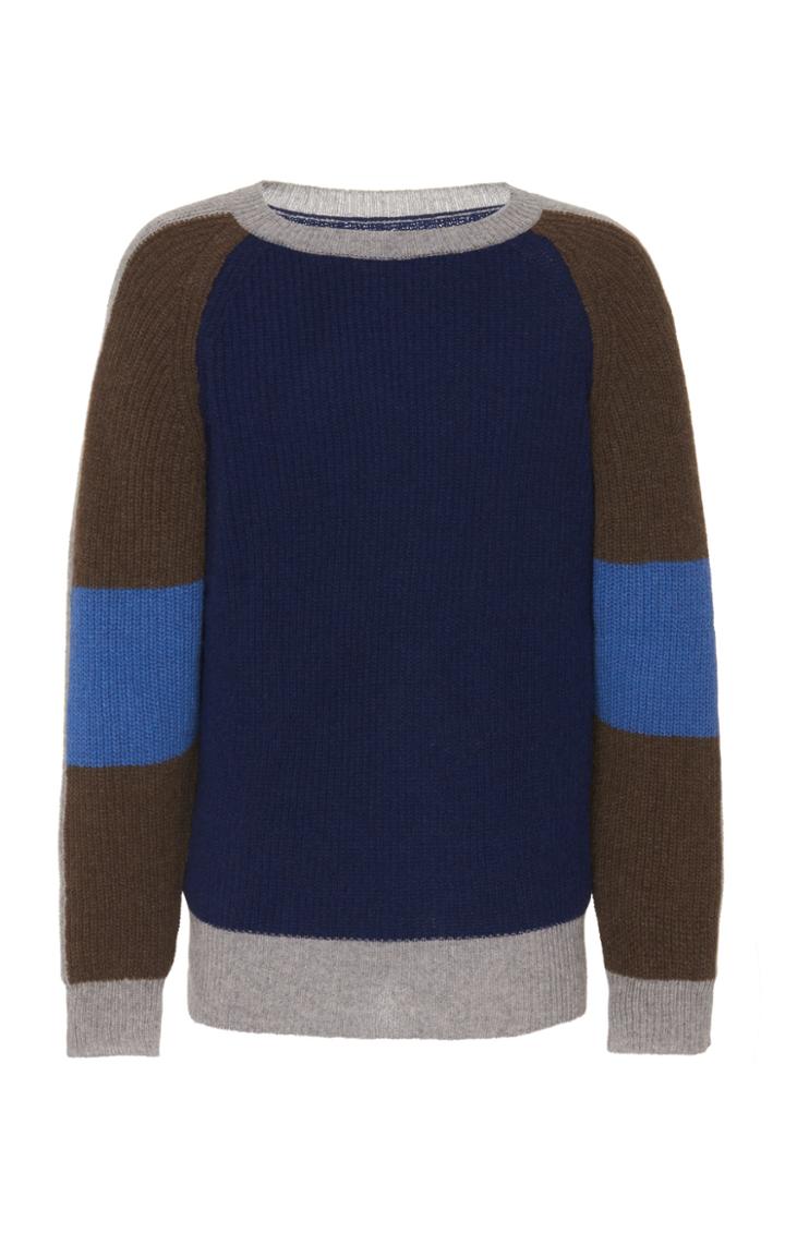 Tempus Now Color-block Cashmere And Wool-blend Sweater