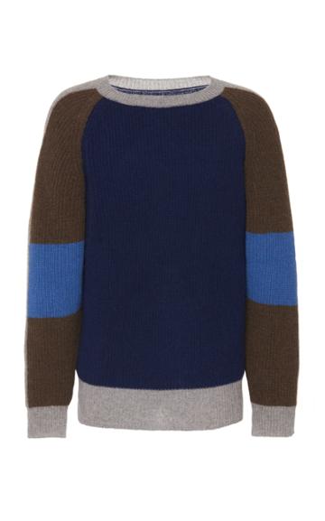 Tempus Now Color-block Cashmere And Wool-blend Sweater