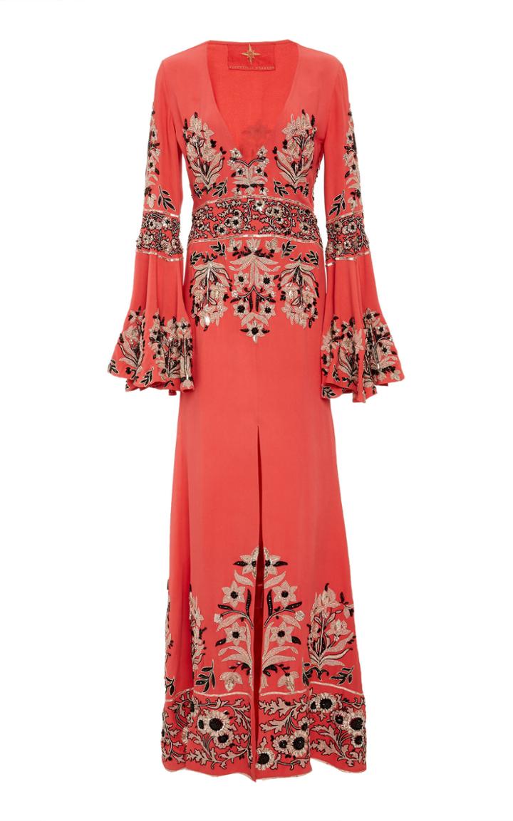 Cucculelli Shaheen Gilded Lily Silk Crepe Gown