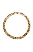 Balenciaga Logo Antiqued Brass Chain Necklace