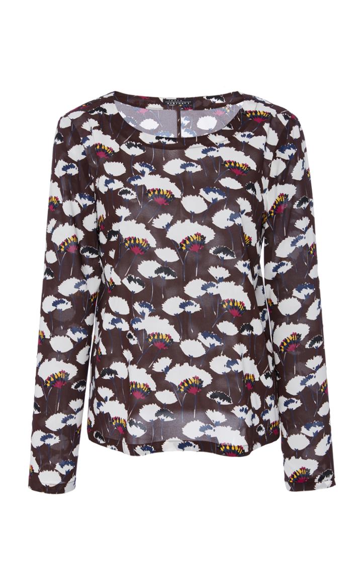 Laura Urbinati Floral Silk Crewneck Top