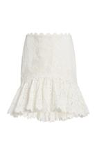 Moda Operandi Acler Broderie Embroidered Woven Mini Skirt