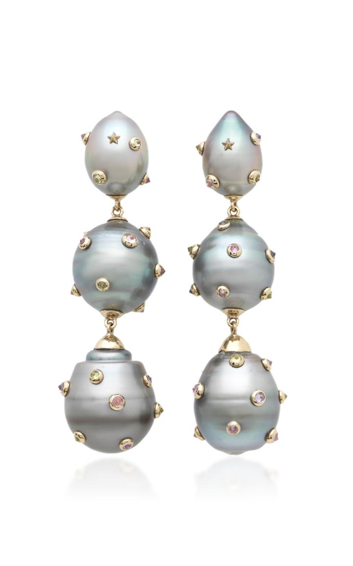 Bibi Van Der Velden 18k White Gold And Multi-stone Earrings