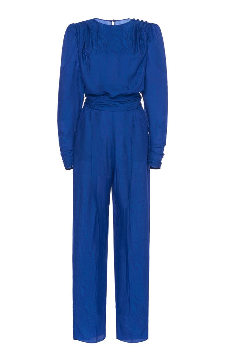 Dundas Ruched Silk-satin Jumpsuit