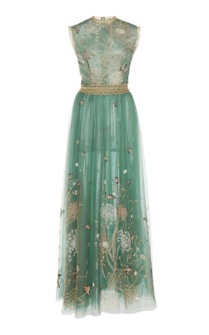 Costarellos Story-telling Embroidered Dress