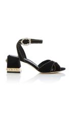 Dolce & Gabbana Embroidered Suede Sandals