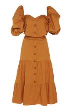 Johanna Ortiz Essence Of Silence Cotton-blend Puff Sleeve Dress