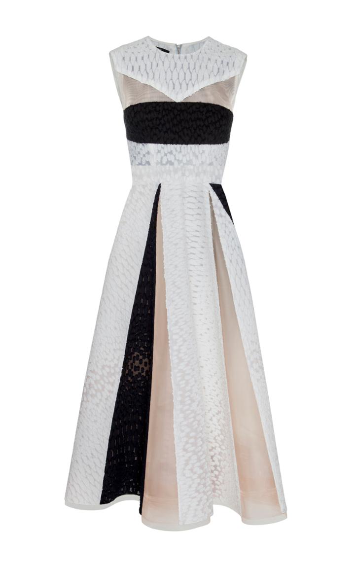Alex Perry Kellan Contrast Midi Dress