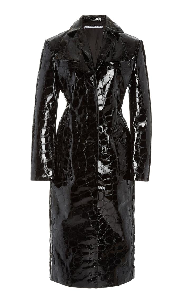 Alexander Wang Croc-effect Patent Leather Coat
