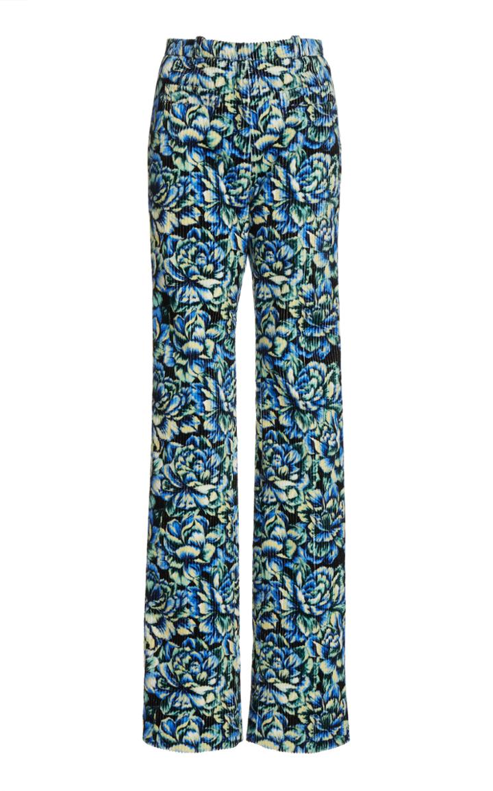 Moda Operandi Paco Rabanne Floral-printed Low-rise Corduroy Pants