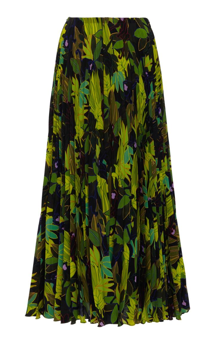 Valentino Printed Silk Midi Skirt