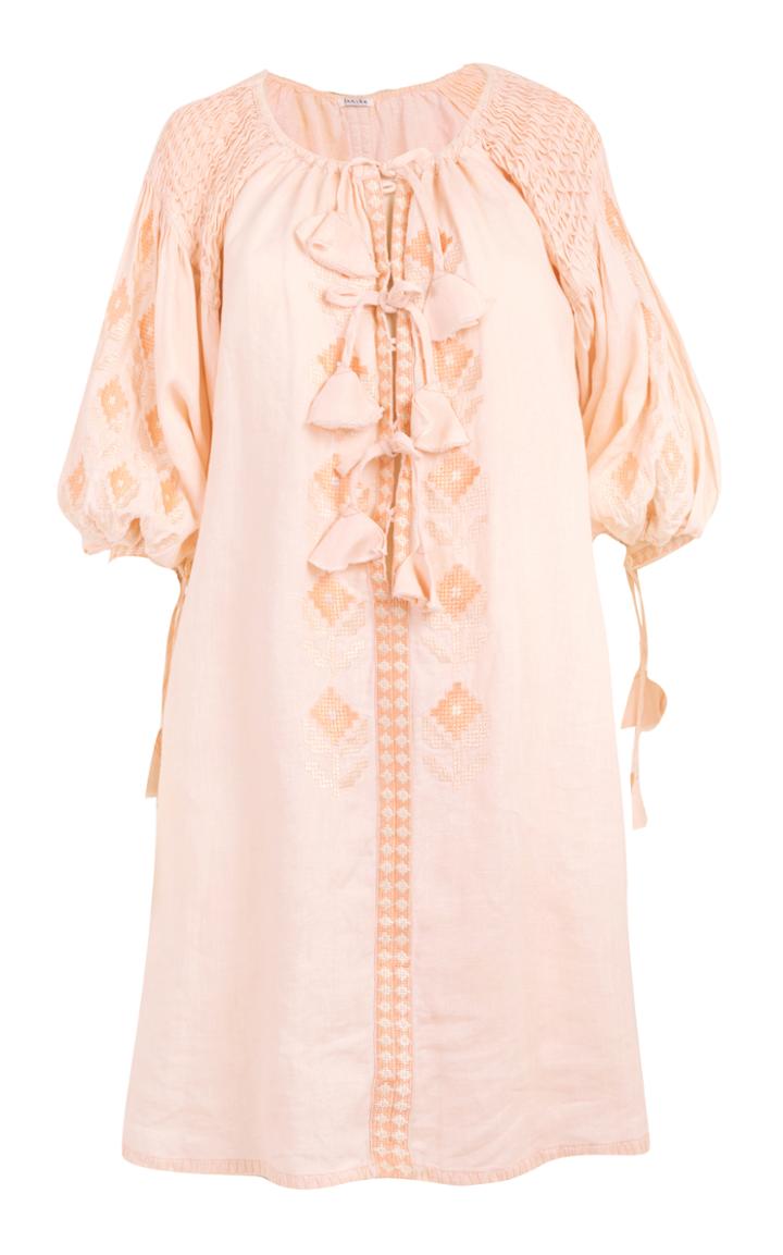 Innika Choo Peach Triple Tassel Smock Top