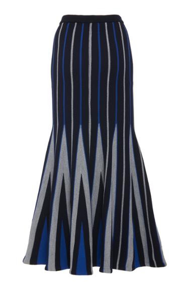 Moda Operandi Gabriela Hearst Aegina Striped Godet Wool Maxi Skirt Size: S