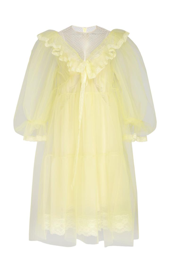 Marc Jacobs Crinkled Ruffled Organza Dress