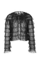 Monique Lhuillier Embroidered Long Sleeve Tiered Jacket