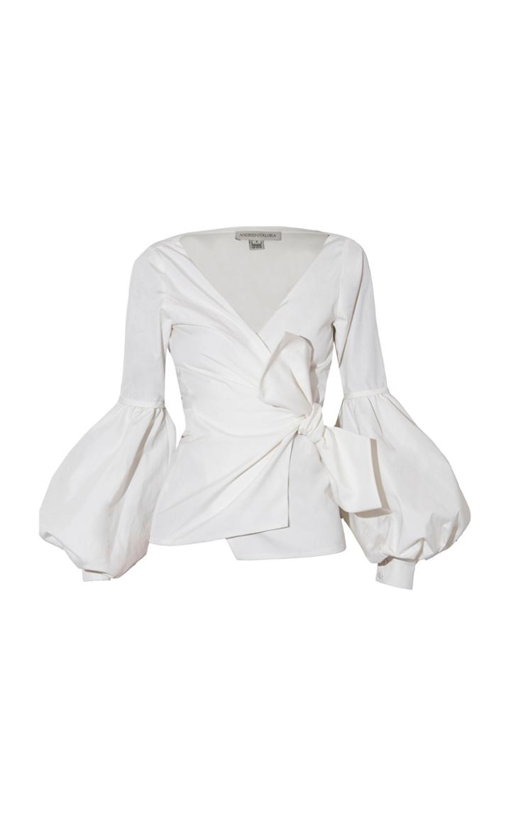 Moda Operandi Andres Otalora Zamarro Puffed-sleeve Cotton Blouse