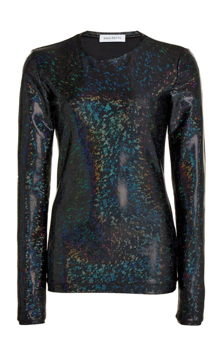 Moda Operandi Saks Potts Saya Metallic Stretch Jersey Top