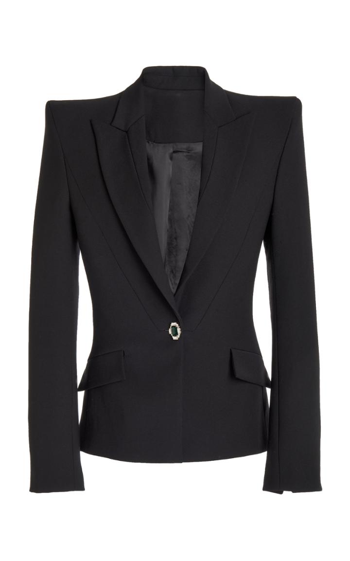 David Koma Crystal-embellished Wool Blazer